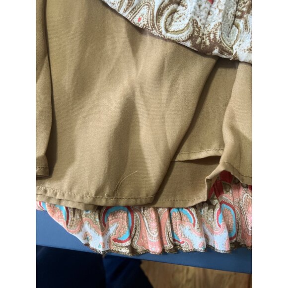 A Bohemian Pleated‎ Maxi Skirt L Boho Lagenlook Festival Hippie Multicolor - Picture 7 of 8